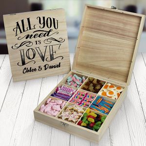 All You Need Is Love Wooden Sweet Box - 9 Compartment