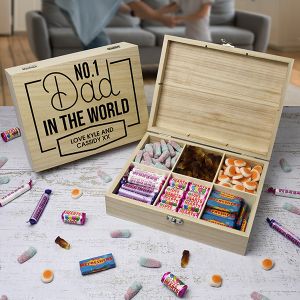 No.1 Dad 6 Compartment Wooden Sweet Box