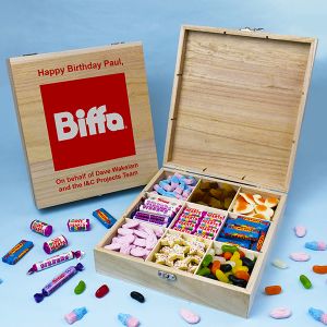 Branded 9 Compartment Wooden Sweet Box